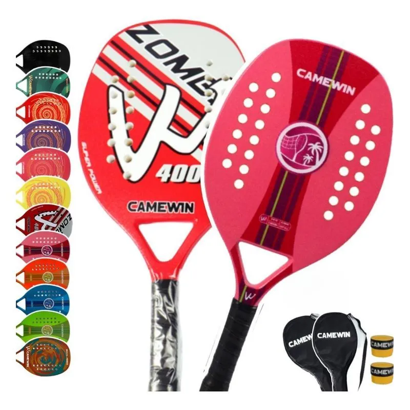 Kit 2 Raquete Beach Tennis Carbono Camewin Praia