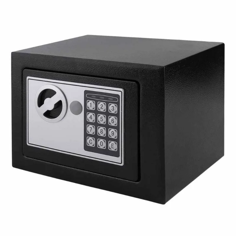 Cofre Eletrônico Digital Com Teclado, Senha E Chave De Aço