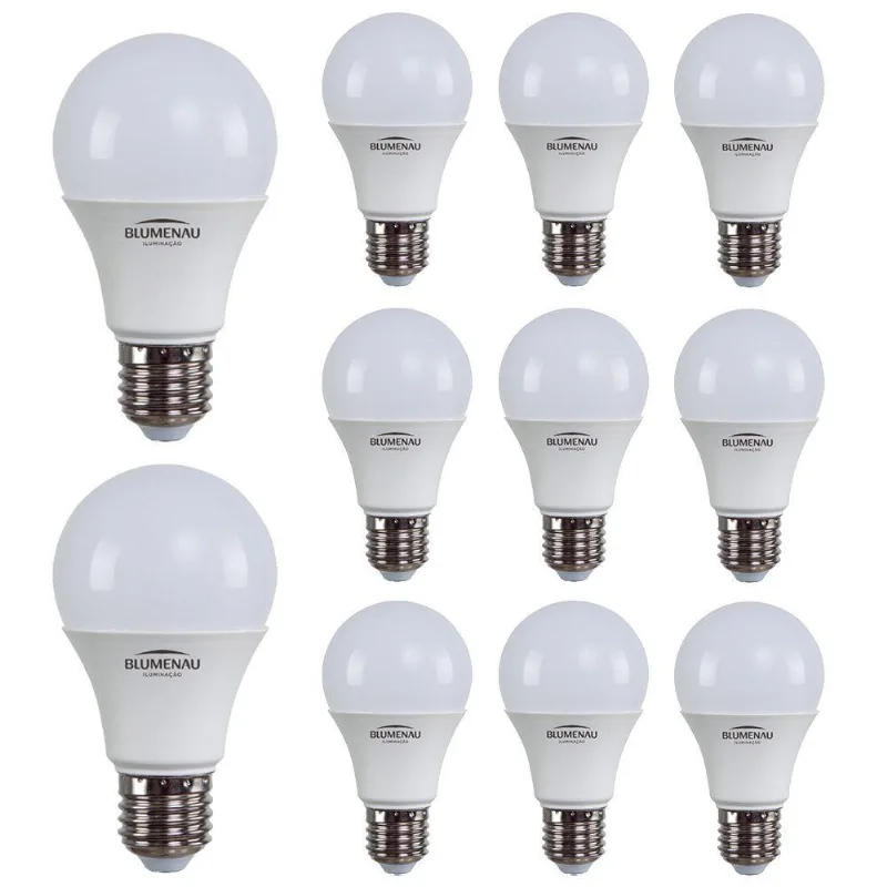 Kit 10 Lâmpadas Led Bulbo A60 15w E27 Bivolt 3000k Quente