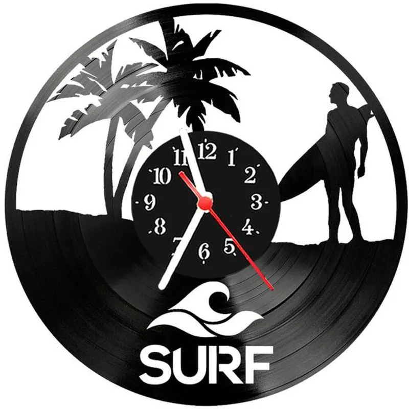Relógio Parede Vinil Lp Ou Mdf Surf Surfista