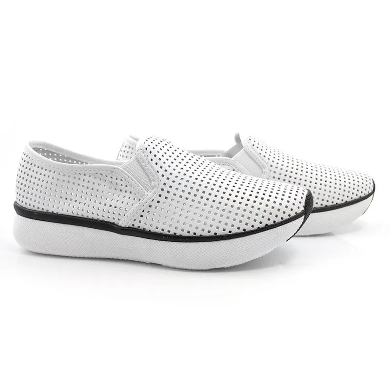 Tênis Jogging de Couro Suzzara Branco 24707 36