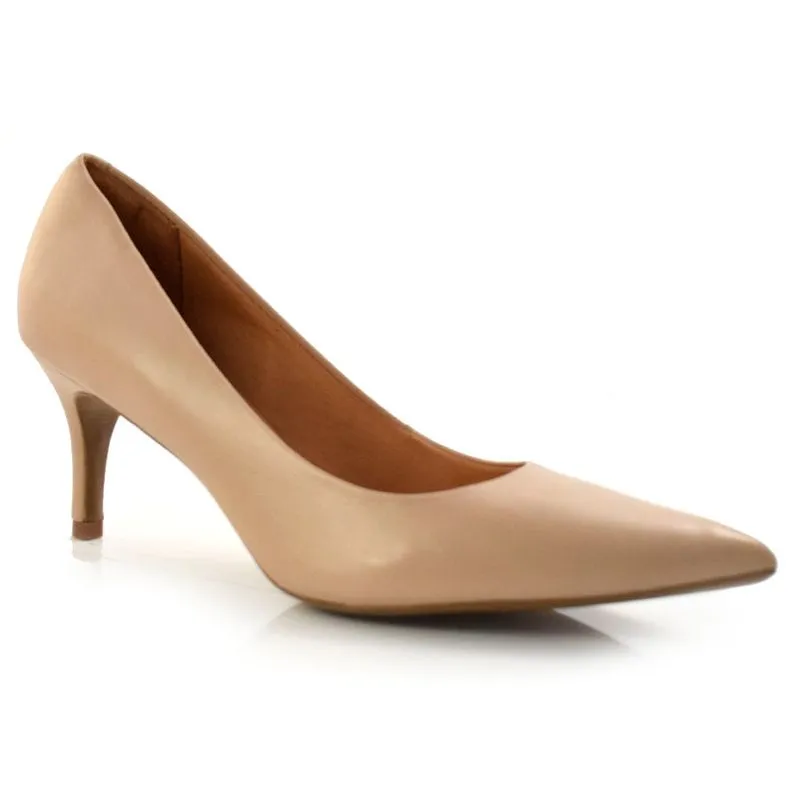 Scarpin Feminino de Couro e Salto Médio Suzzara Creme 405.01 38