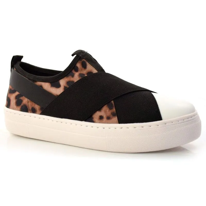 Tênis Feminino Animal Print Suzzara Preto 32771 ONCA 36