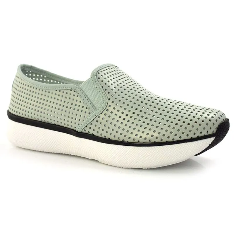 Tênis Jogging de Couro Suzzara Verde 24707 38