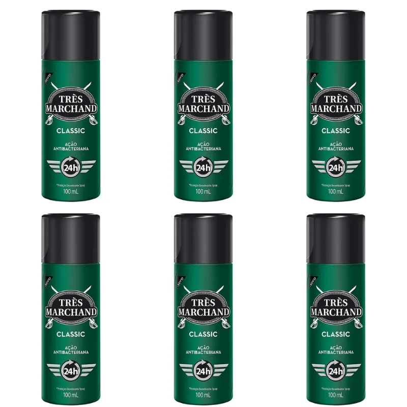 Kit 6 Très Marchand Desodorante Spray Classic 100 Ml