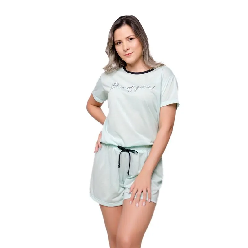 Pijama Feminino Dione com Camiseta Estampada e Shorts