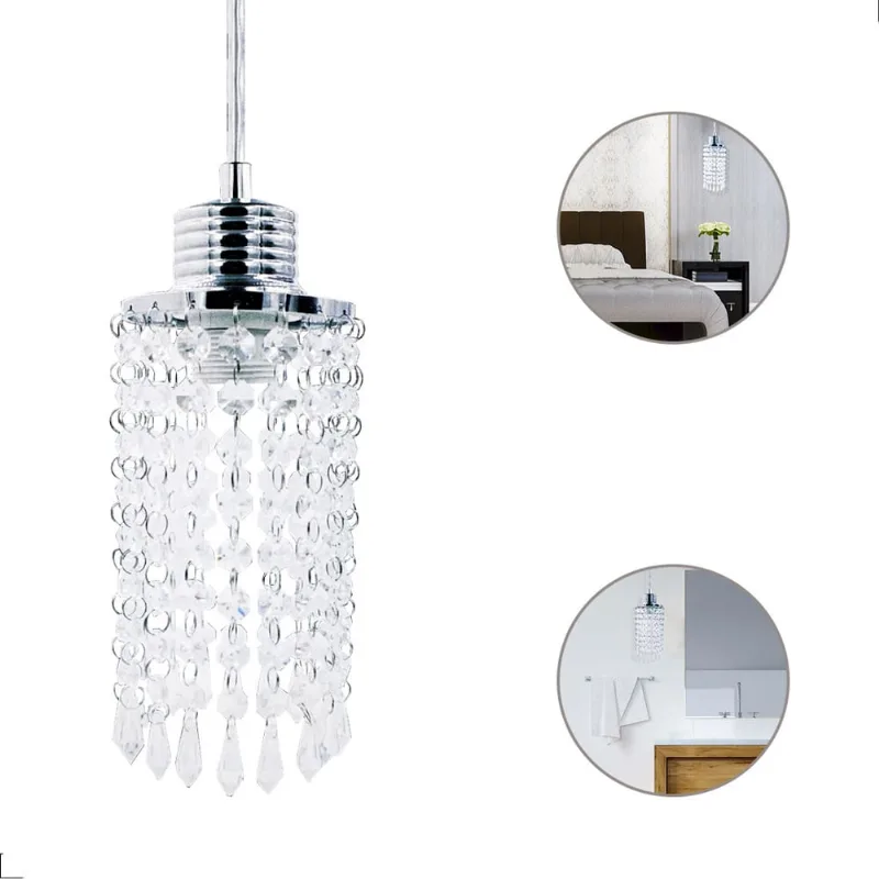 Pendente cristal diamante redondo 1060 grafite cabo 60CM