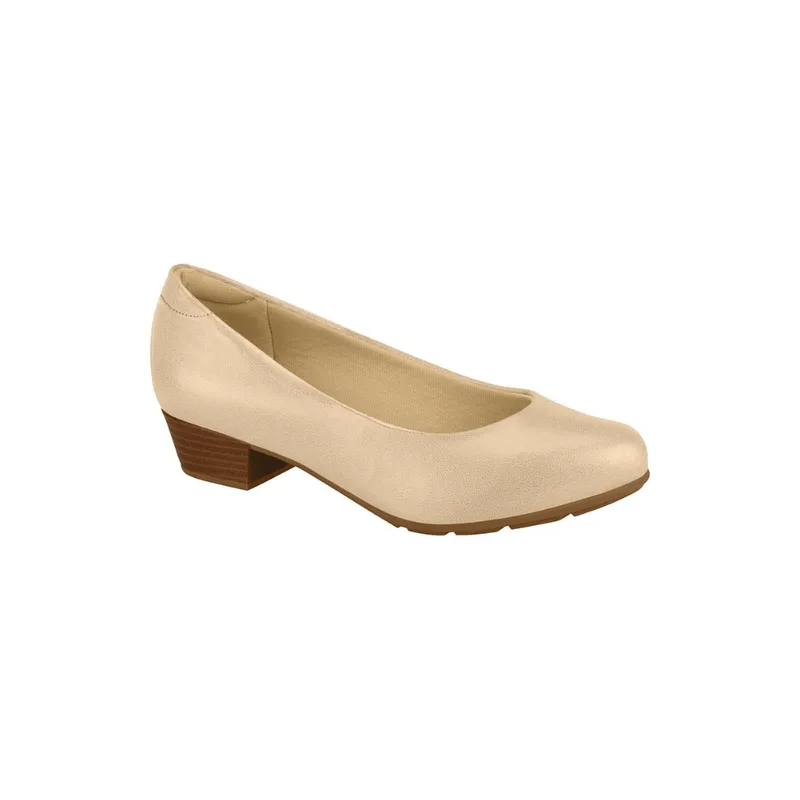Sapato Modare Conforto Feminino Salto Baixo 7032.500 Bege 35