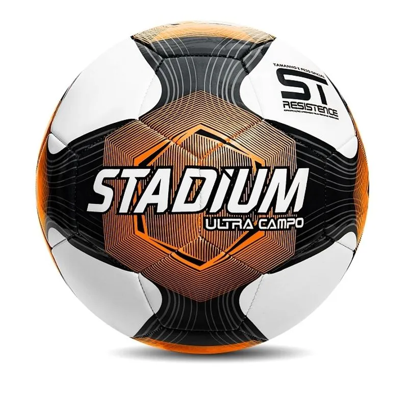 Bola de Futebol de Campo Stadium Ultra IX - Branco Com Laranja E Preto