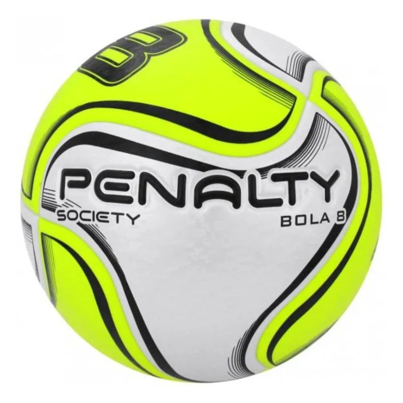 Bola de Futebol Society Penalty 8 N4 xxiv - Branca e Amarelo