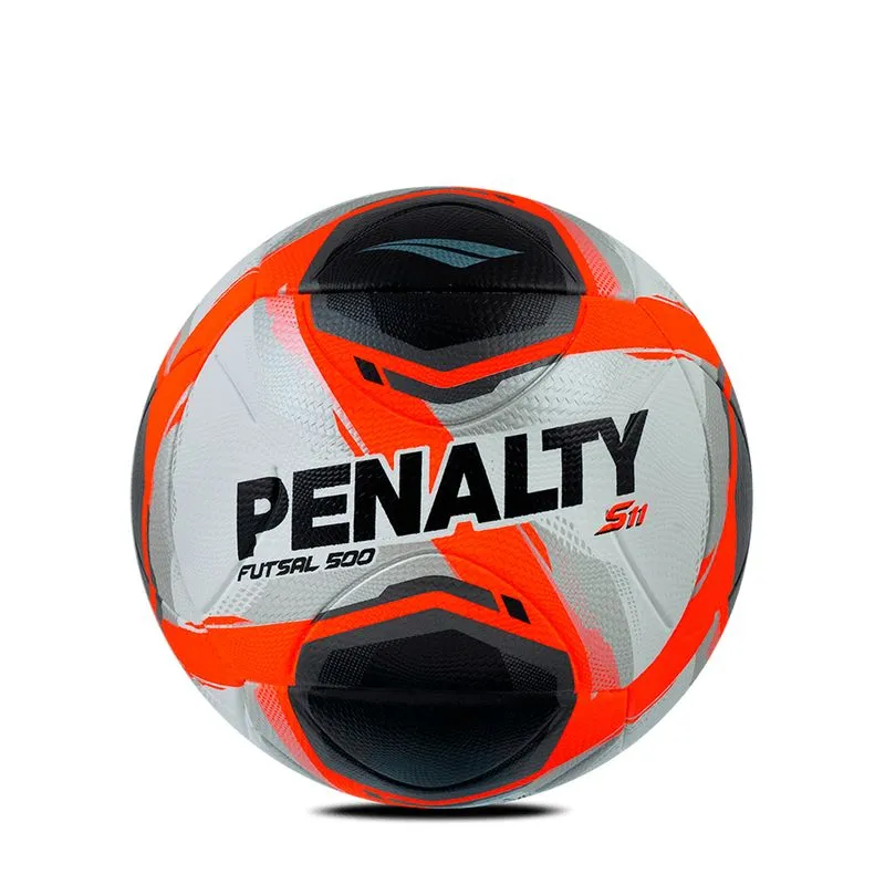 Bola Futsal Penalty Câmara 6D S11 R2 PU Branco/Laranja - U