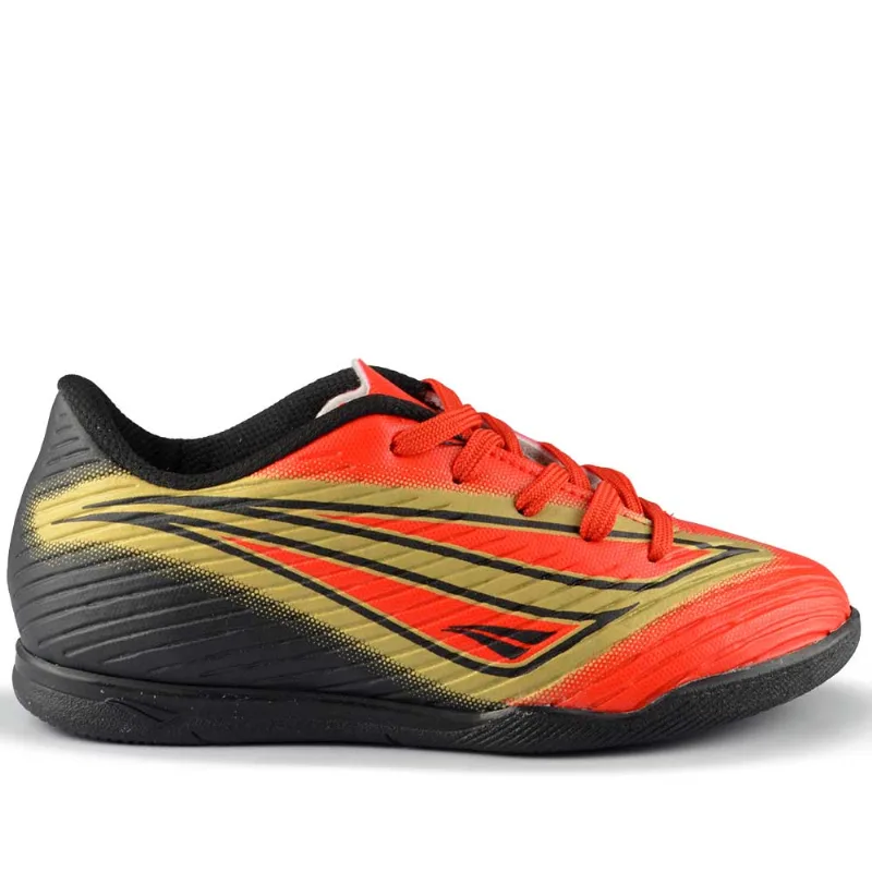 Chuteira Infantil Futsal Penalty Masculina Y5 Lider Kids 124303 4900 VERMELHO/PTO/DR 31