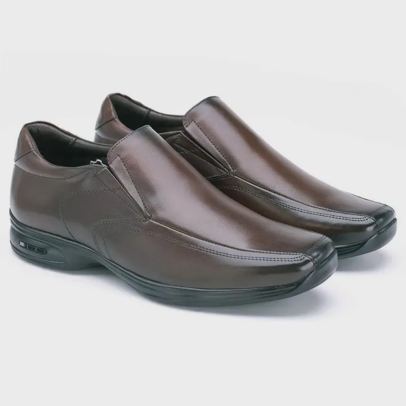 Sapato Social Masculino Couro 3D Air Dark Brown Jota Pe 71455