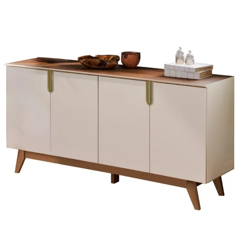 Balcão Buffet Recife 4 Portas sem Gavetas MDP-MDF 160CM Off White Möbler