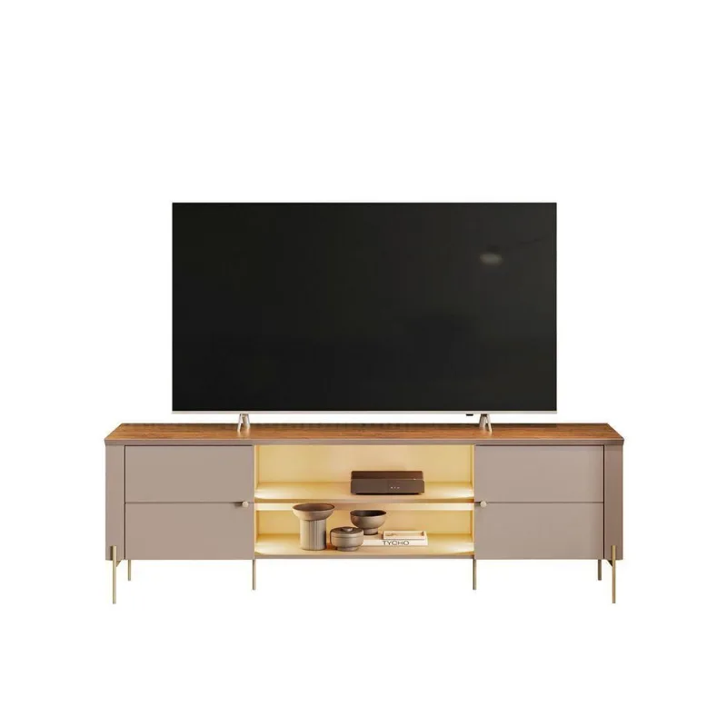Rack Bancada para Tv Brasília Até 75 Polegadas 180cm MDP com Pés em Metal Loja Doce Lar