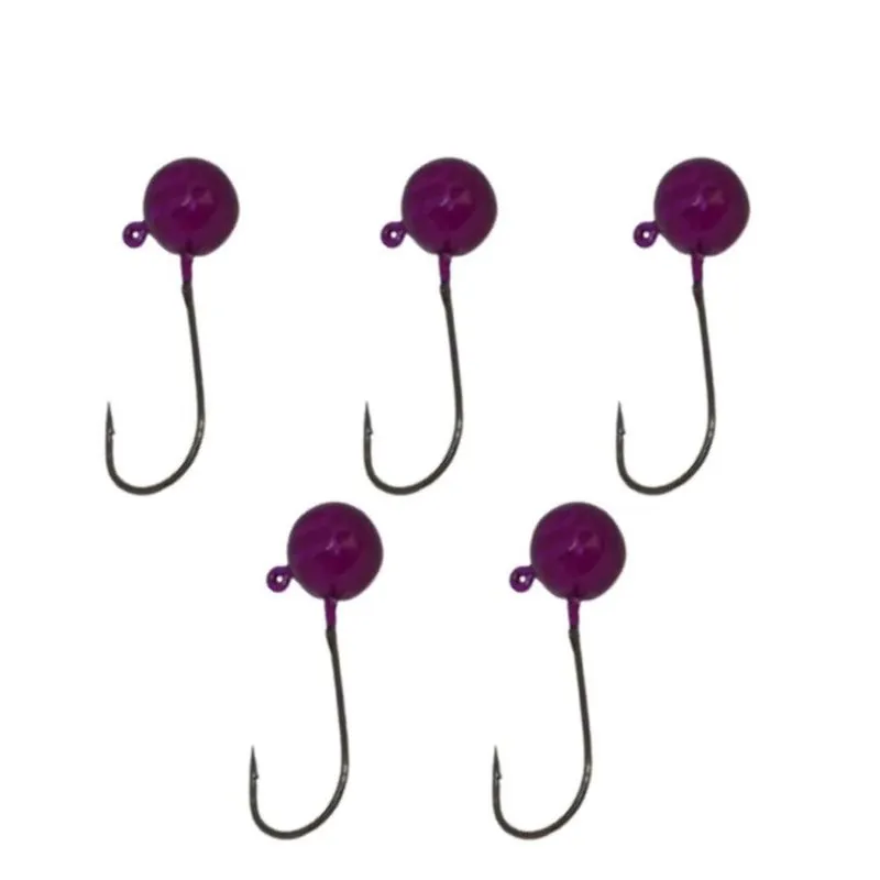 Kit 5un Chumbada Anzol Jig Head 60 3/0 Esférico 25g Violeta