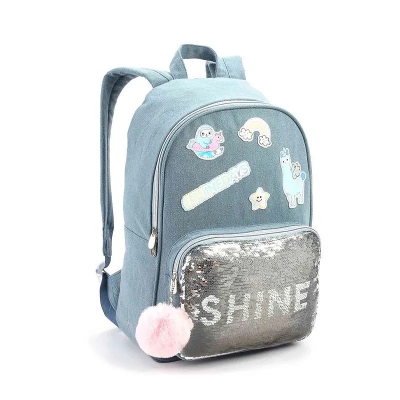 Mochila Shine Days De Costas Lantejoulas Escolar Infantil