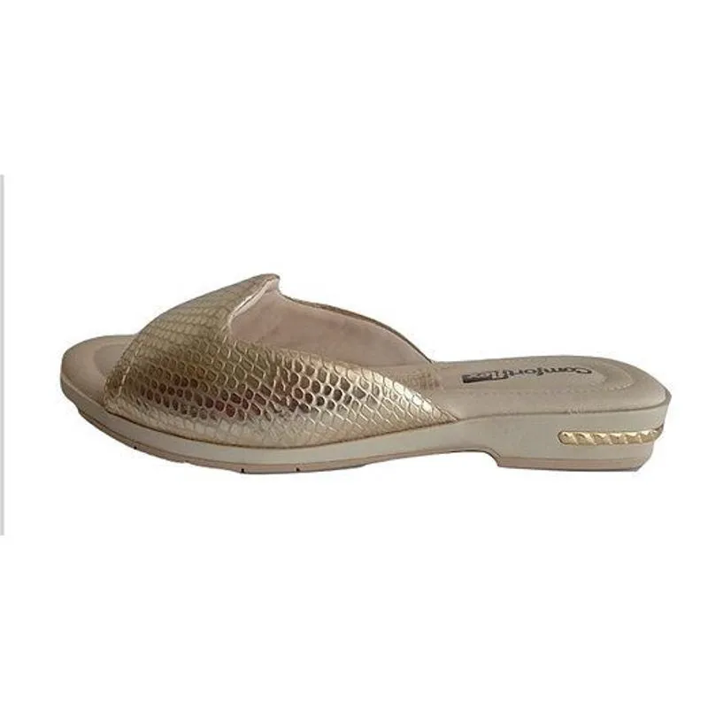 Tamanco Comfortflex Feminino Dourado