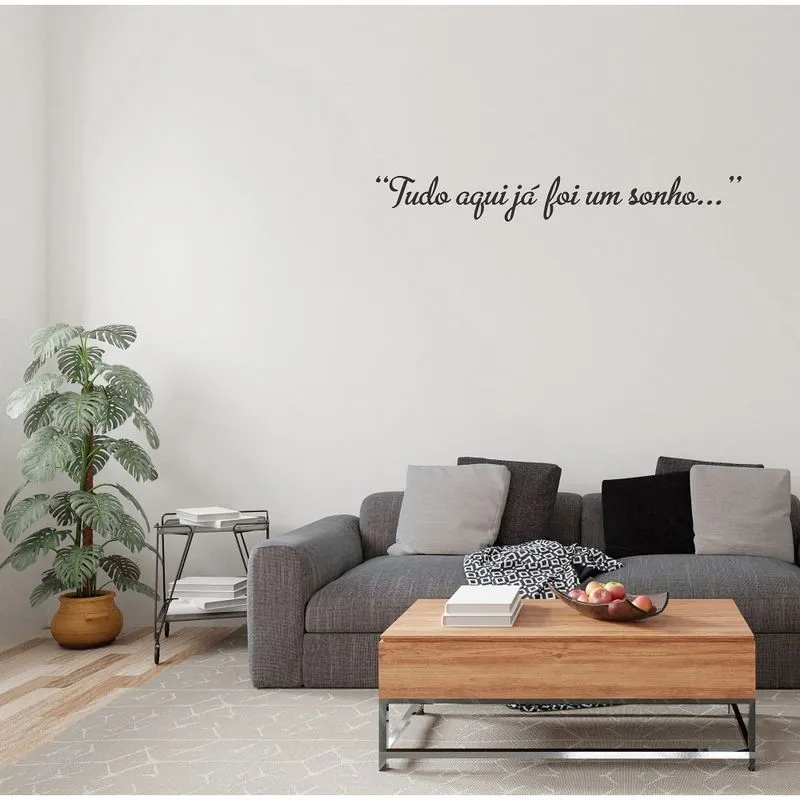 Adesivo Decorativo Para Carro Frase tudo aqui ja foi um sonho, grande
