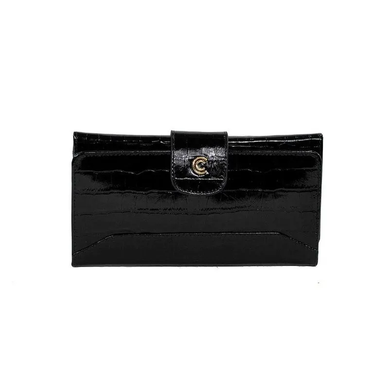 Carteira Classe Couro Feminina F290-2 Cb04 Preta