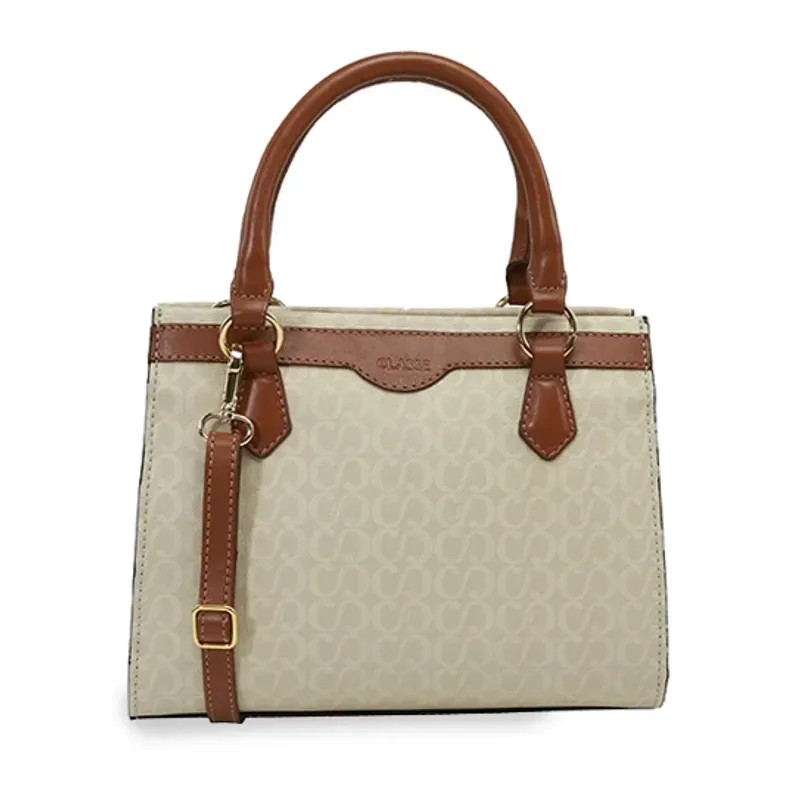 Bolsa Estruturada Classe Couro Creme Feminina UNICO