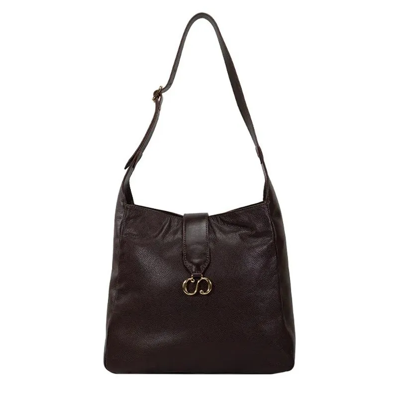 Bolsa Chocolate Classe Couro Hobo Suri Feminina UNICO