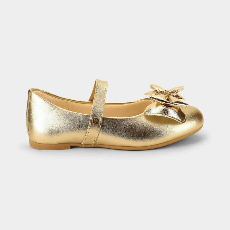 Sapatilha Infantil Bibi Ballerina Basic Dourada com Laço 35