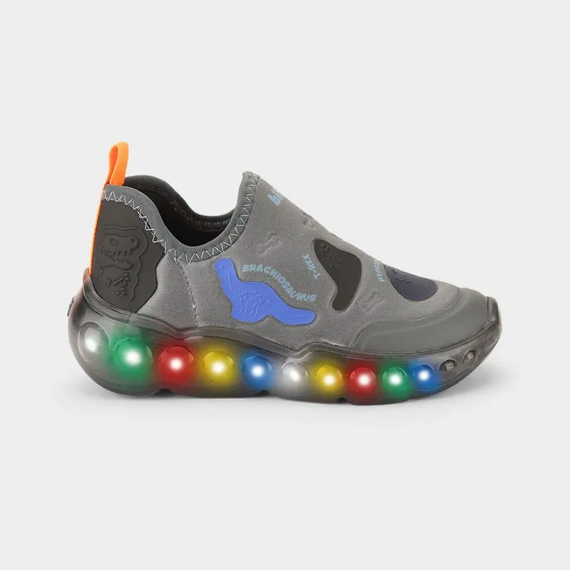 Tênis Infantil Bibi Roller Celebration 3.0 Cinza de Dinossauros 24