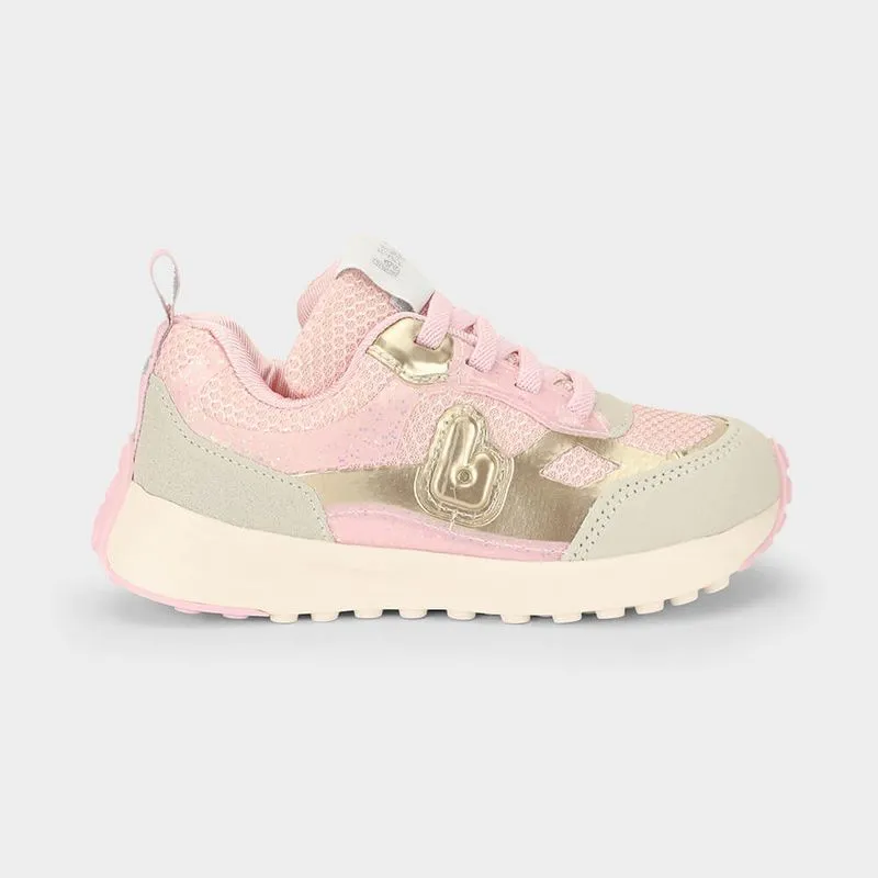 Tênis Infantil Bibi Jogging Rosa com Dourado 27