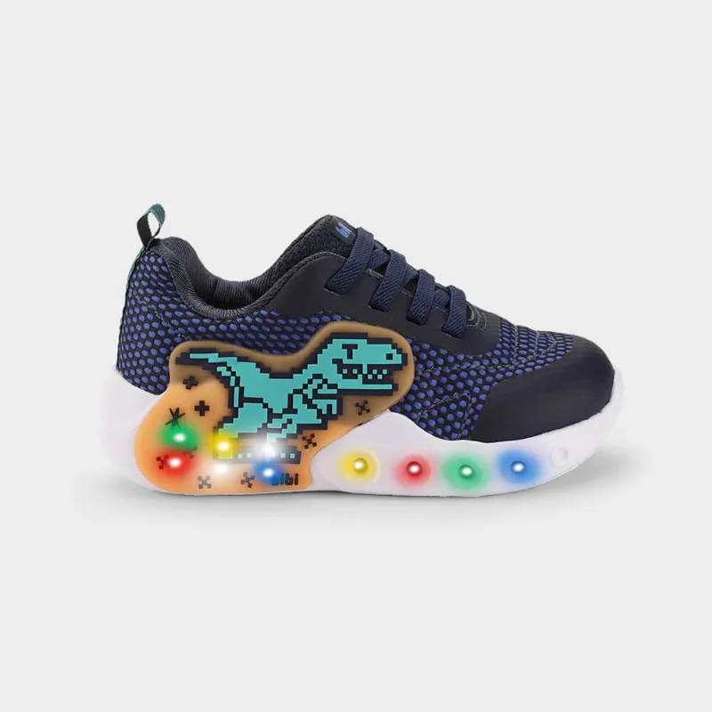 Tênis Infantil Bibi Fun Light Azul de Dinossauro 23