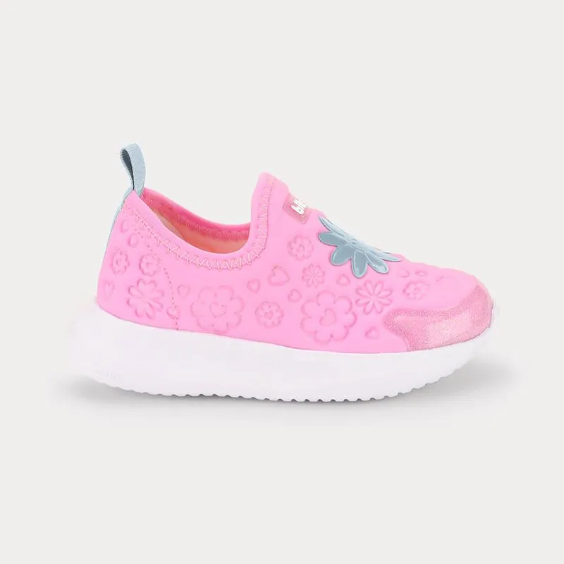 Tênis Infantil Bibi Flash Rosa com Flores 27
