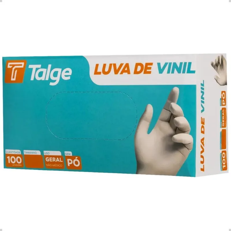Luvas Descartáveis Talge Cor Transparente Tamanho M De Vinil