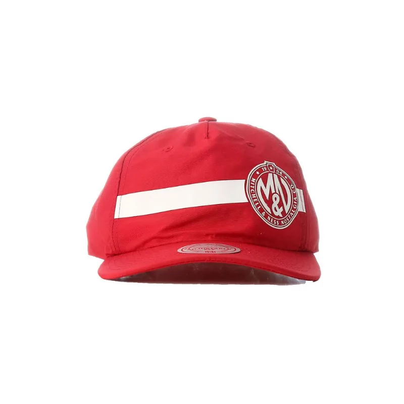 Boné Mitchell & Ness Aba Curva Snapback Branded Vermelho - ÚNICO