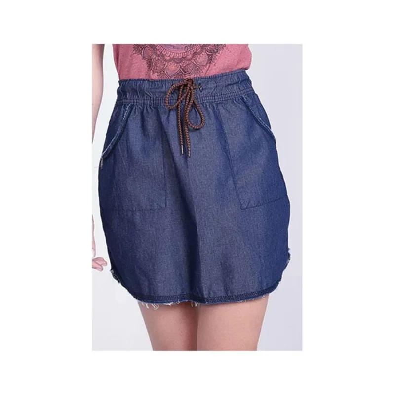 Saia jeans feminino com elástico azul 5316a - o'neill