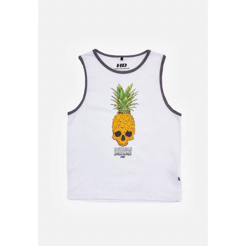 Regata HD Juvenil Estampada Cool Pineapple Branca - GG