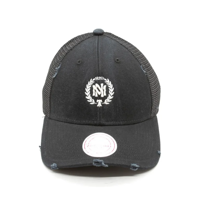 Boné Mitchell & Ness Aba Curva Snapback Trucker The Washed Branded Cinza - ÚNICO