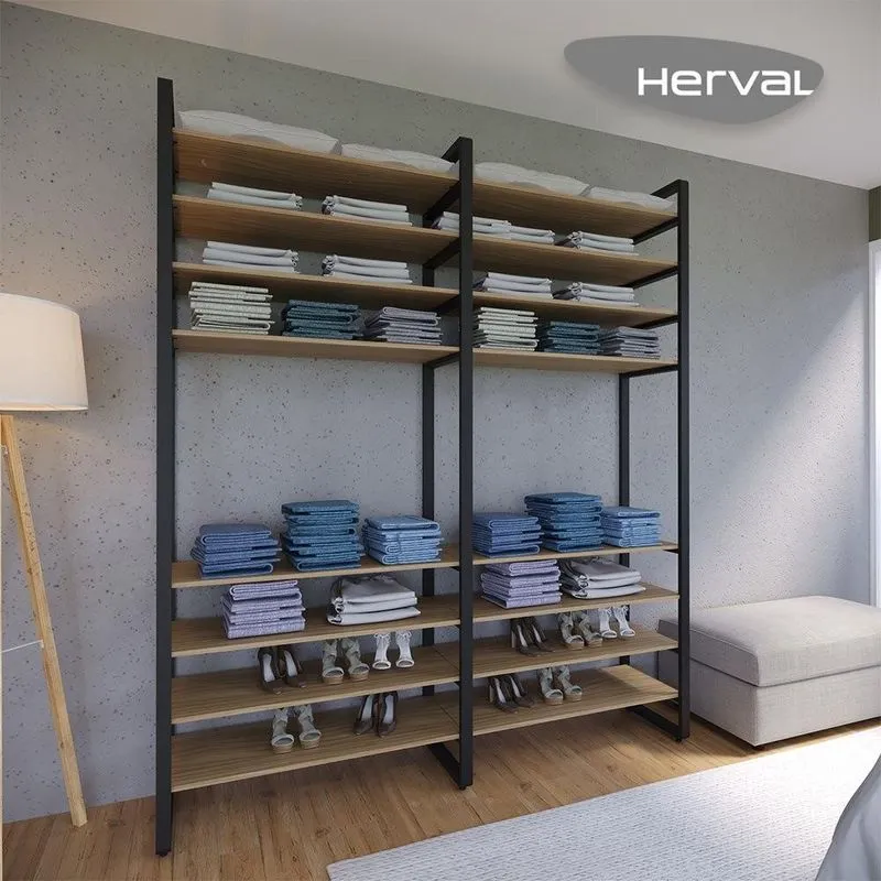 Closet Aberto com 8 Prateleiras Herval Valence, Cedro