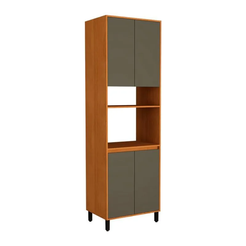 Paneleiro Modulado Modern Design Denver MDP 4 Portas Freijó e Grafite
