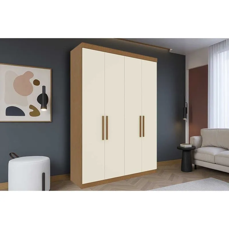 Guarda Roupa Solteiro 4 Portas e 2 Gavetas PH 1714 Carvalho Vermontt/Off White Herval