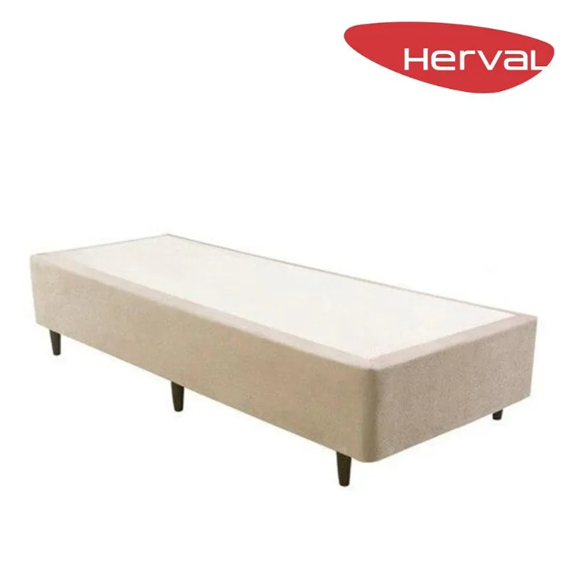 Base Cama Box Solteiro Herval Channel Bambu 39x79x198 Cm, Bege