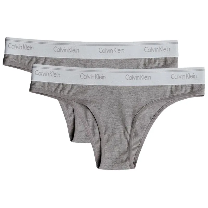 Kit 2 Tangas Cotton com Elástico Bordado Logo Calvin Klein