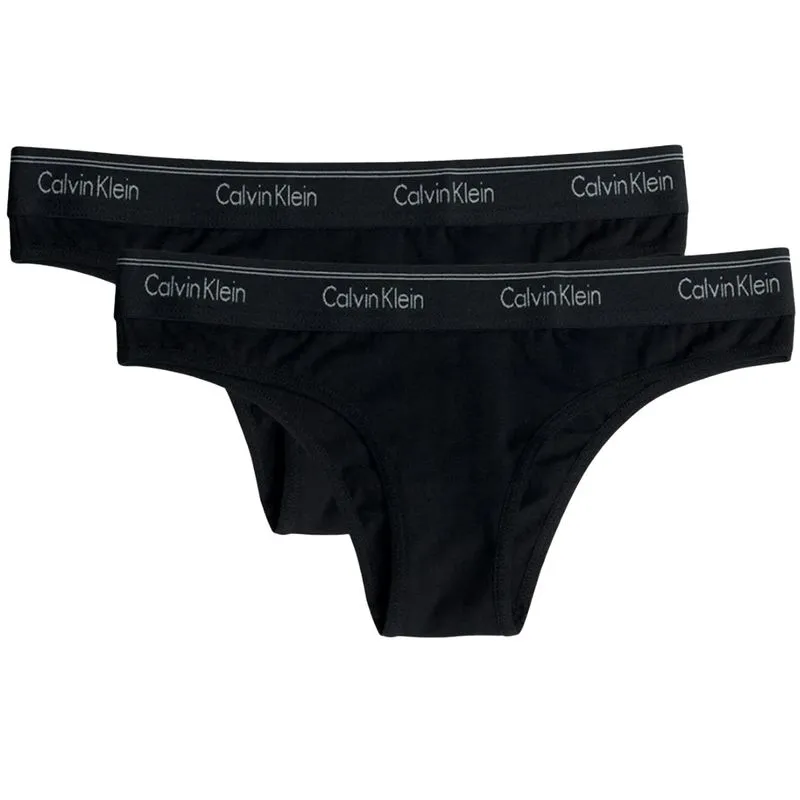 Kit 2 Tangas Cotton com Elástico Bordado Logo Calvin Klein