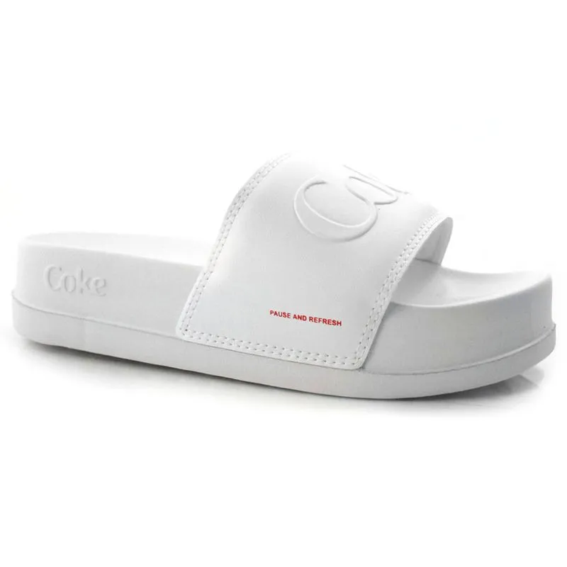 Chinelo Slide Plataforma Feminino Coca Cola Branco CC2962 39/40