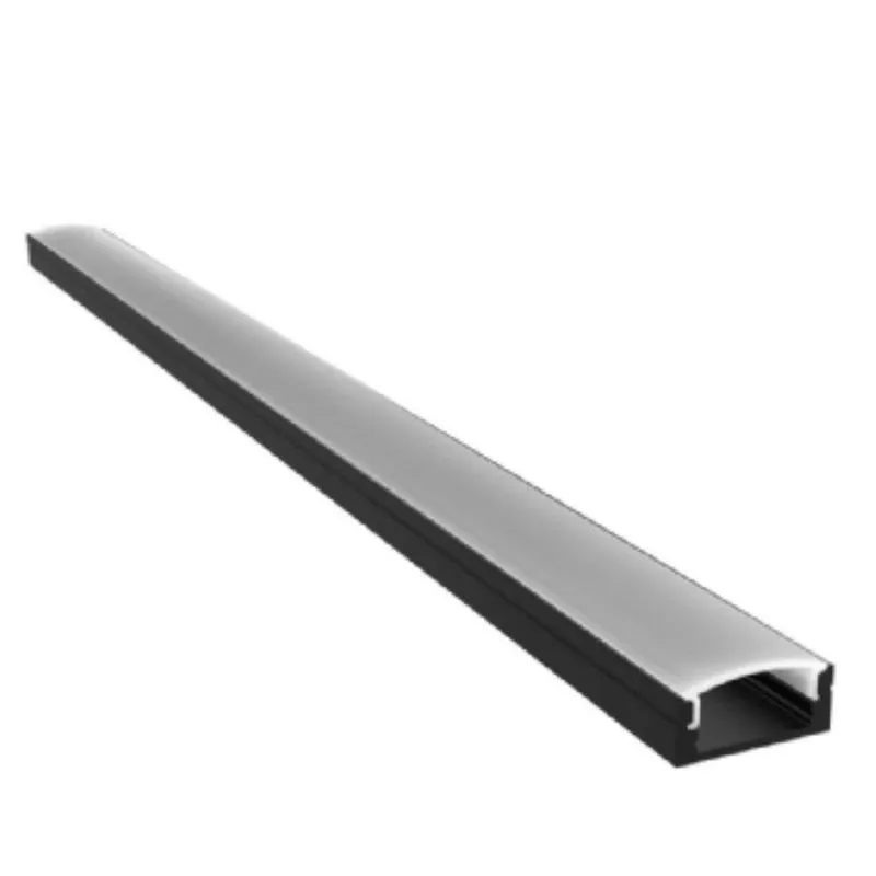 Perfil Sobrepor Overlap 1m 15,15x6mm Preto P/ Led - Areas Internas