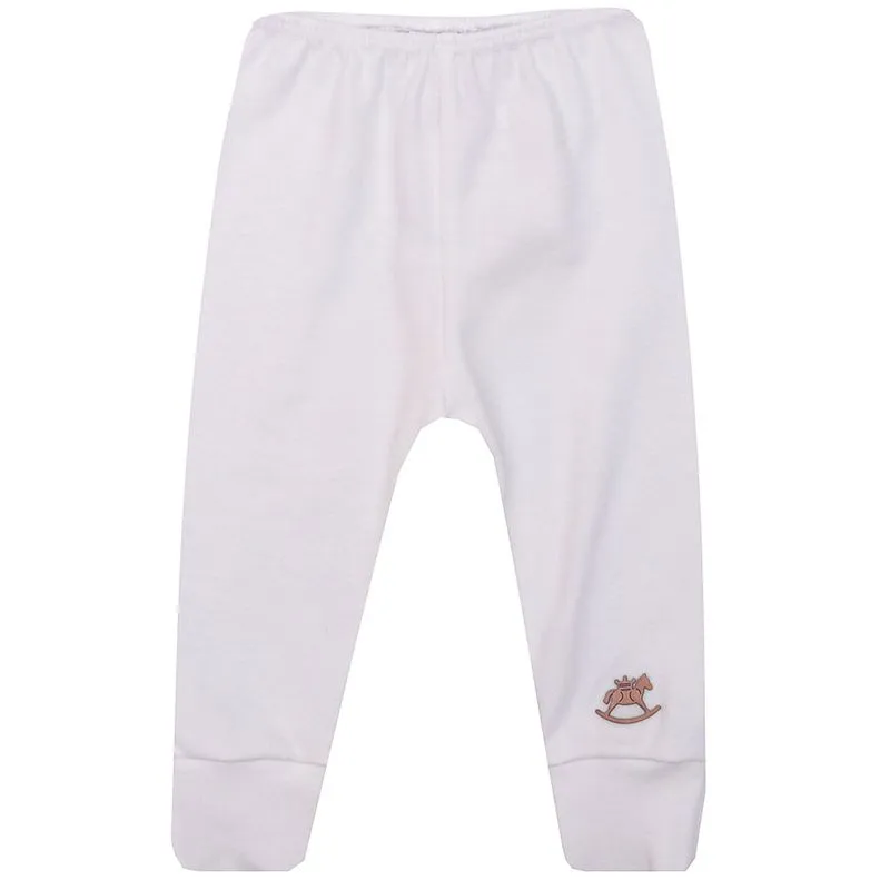 Calça Básica de Bebê Suedine Bege Natural-BEGE-PEQUENO