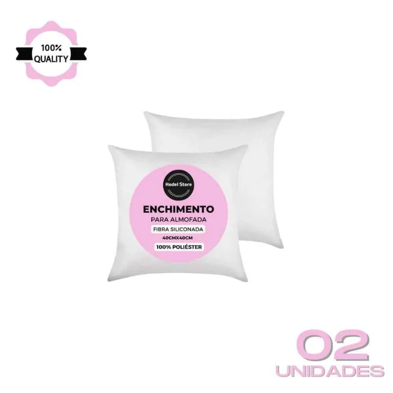 Kit 2 Refil Enchimento 40x40 Almofada Fibra Siliconada 250g
