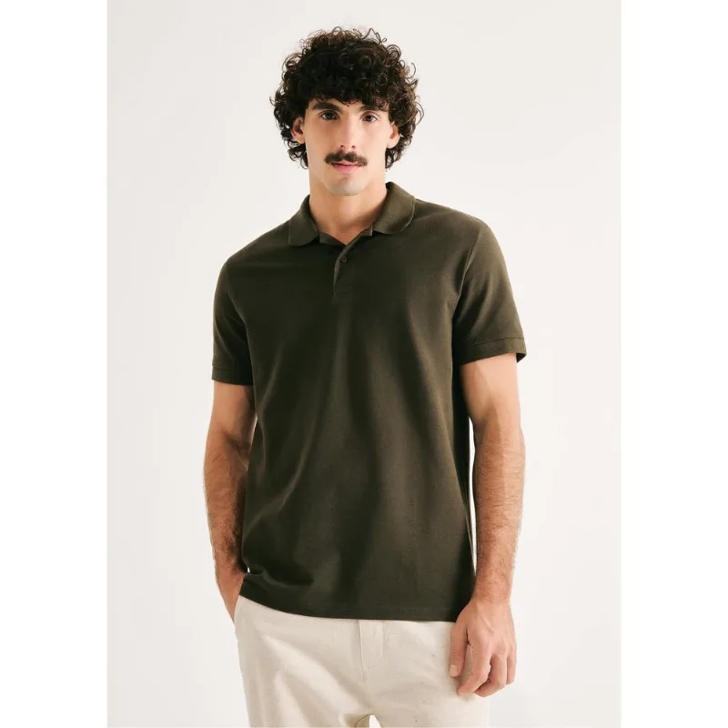Camisa Polo Básica Masculina Regular Em Piquet - Verde XG