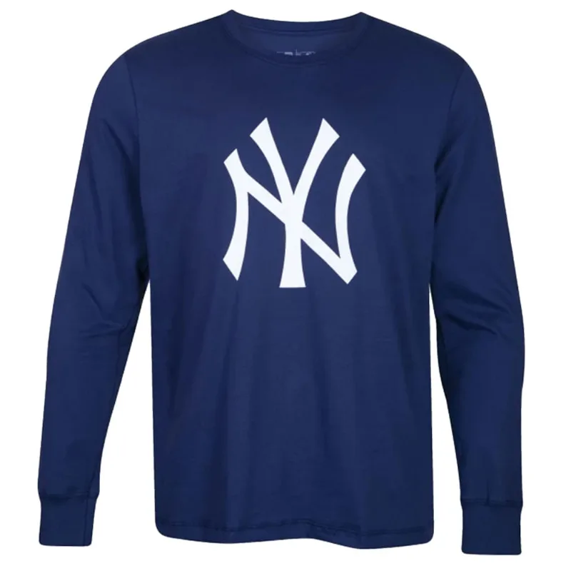 Camiseta Manga Longa New Era Mlb New York Yankees Core Marinho