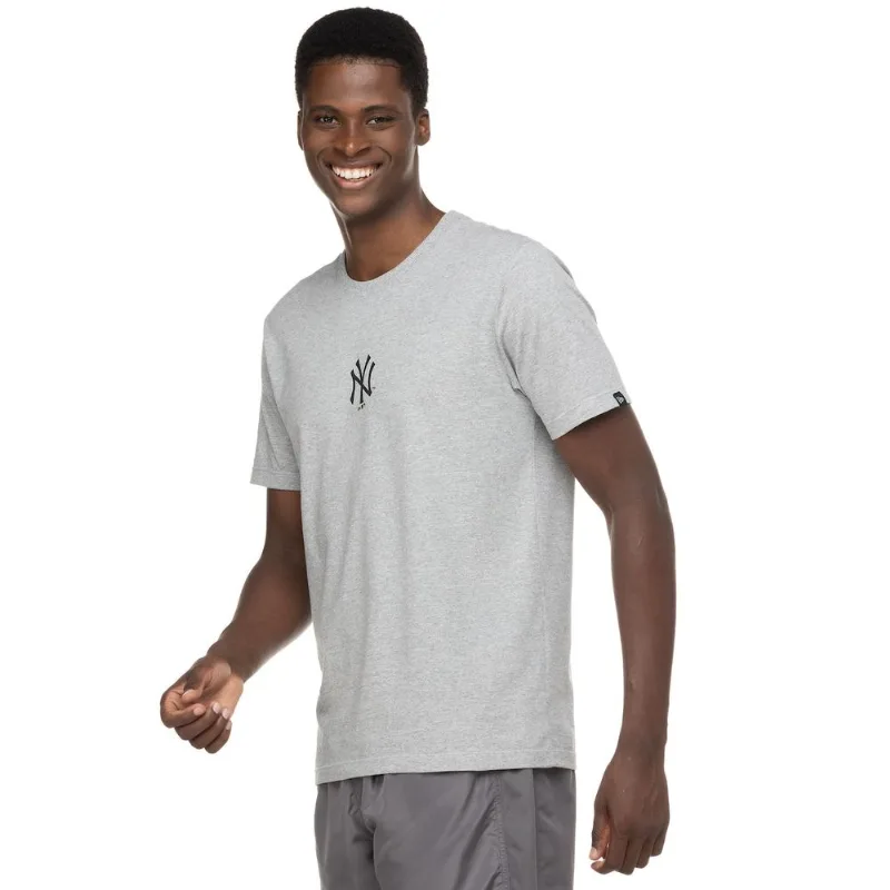 Camiseta New York Yankees MBL Exclusivo Manga Curta New Era - Masculina Cinza GG