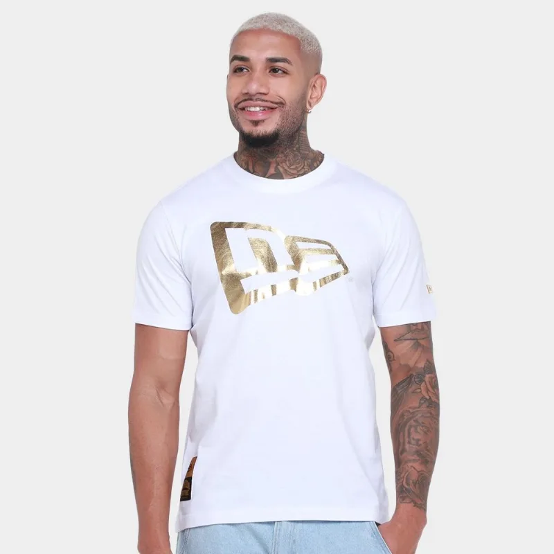 Camiseta New Era Core Flag Masculina - Masculino - Branco